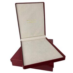 Vintage American Pearl Deep Red Gift Necklace Box & Case 7.5" x 9.25" x 1.5"